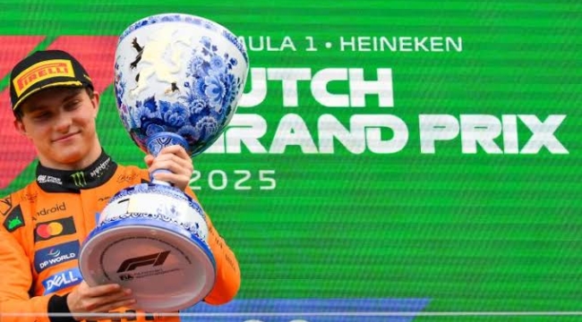 F1 Hollanda GP'sinde kazanan Oscar Piastri