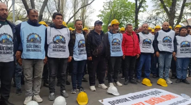 Doruk Madencilik işçilerinin eylemi devam ediyor