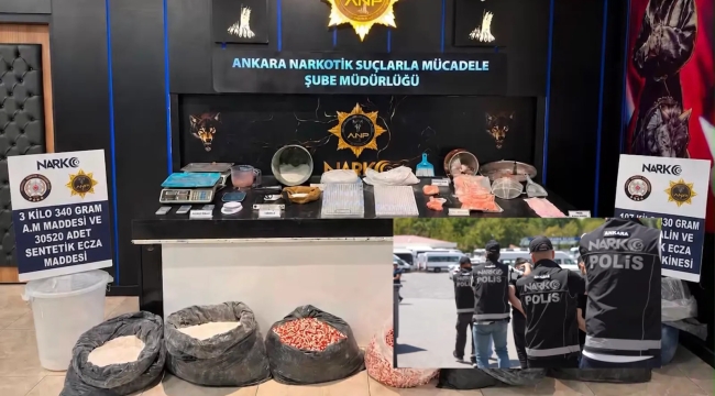 Ankara'da uyuşturucu operasyonu: 3 gözaltı